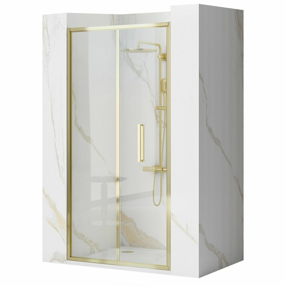Paravan de dus tip Walk-in Rea Rapid Fold 80x195 cm profil auriu