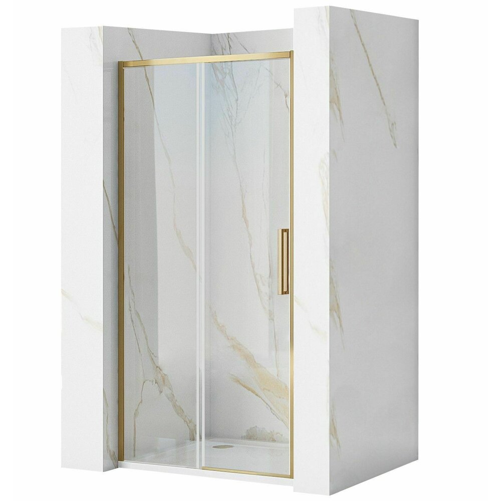 Paravan de dus tip Walk-in Rea Rapid Slide 100x195 cm profil auriu periat
