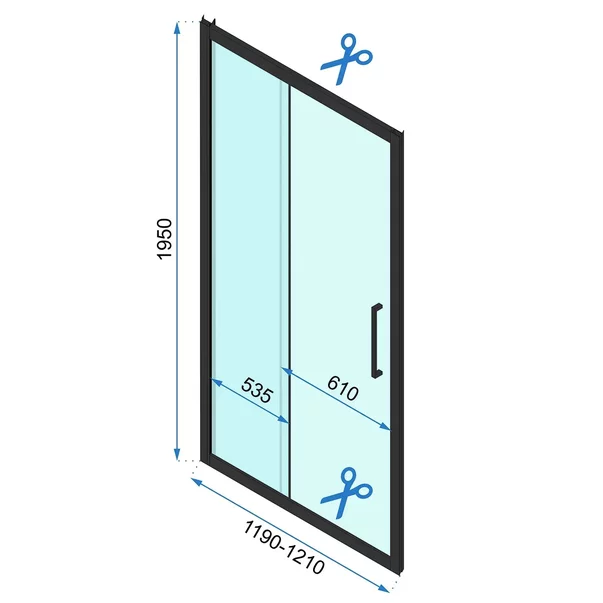 Usa de dus Rea Rapid Slide 120x195 cm profil auriu periat picture - 7