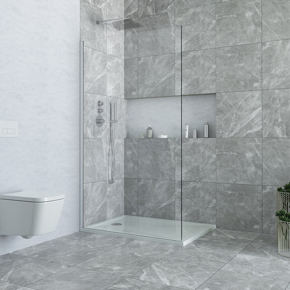 Paravan de dus tip Walk-in Roth Alina 90x200 cm profil crom