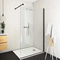 Paravan de dus tip Walk-in Roth Ecwalk 120x207.5 cm profil negru