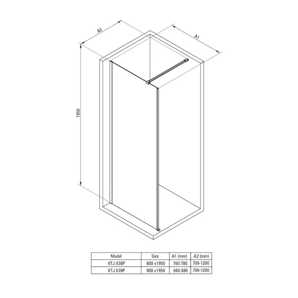 Paravan de dus Walk-in Deante Prizma auriu periat 80x195 cm picture - 2
