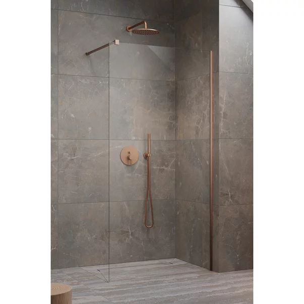 Paravan de dus tip Walk-in Radaway Modo New II cupru periat-transparent 70 cm sticla securizata 8 mm picture - 3
