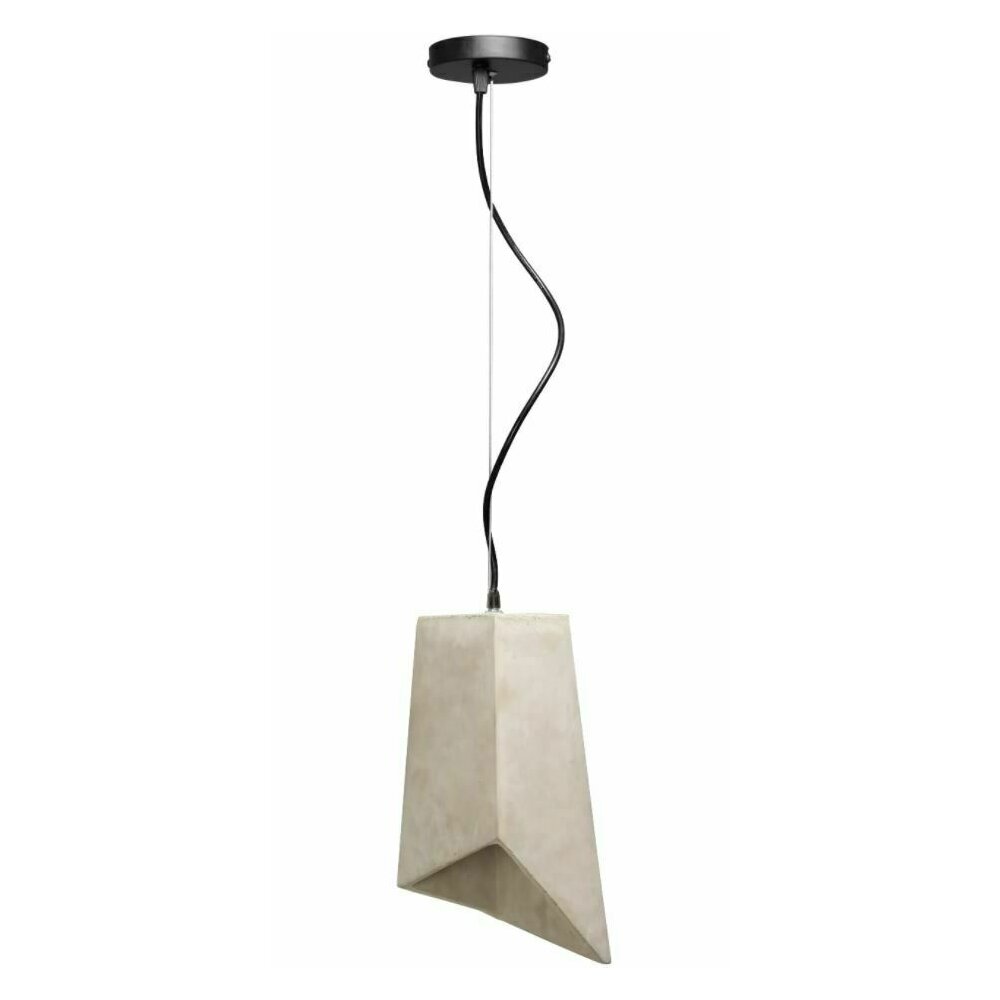 Pendul alb cu abajur geometric din ciment Rea APP491-1CP neakaisa.ro