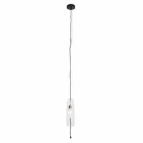 Pendul Maxlight Mauri 1 E14 3000K finisaj negru-sticla transparenta