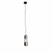 Pendul Maxlight Mauri 1 E14 3000K finisaj negru-sticla transparenta