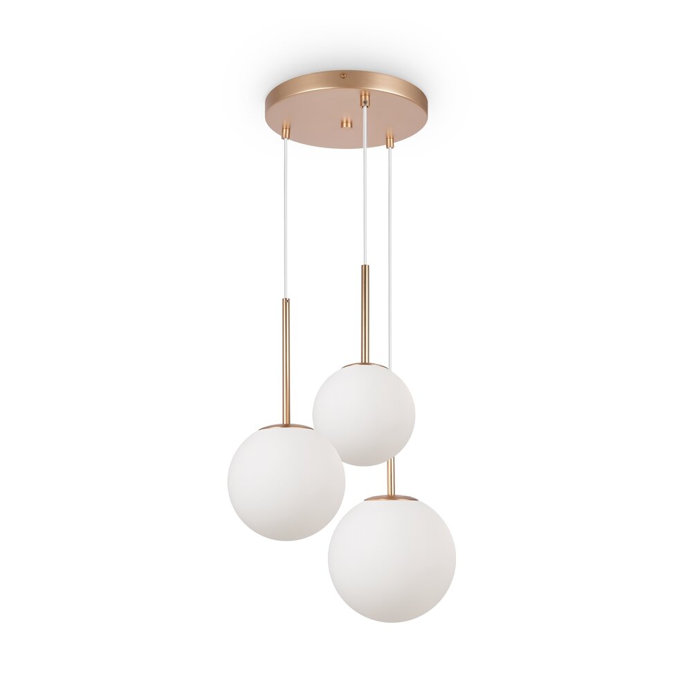 Pendul Maytoni Basic form auriu/alb 3 becuri MOD321PL03G1