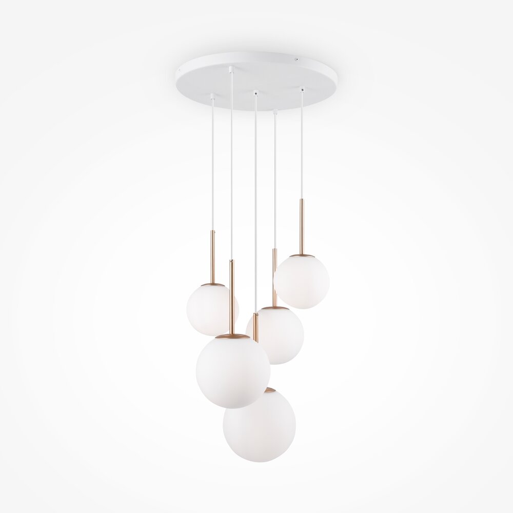 Pendul Maytoni Basic form auriu/alb 5 becuri MOD321PL05G