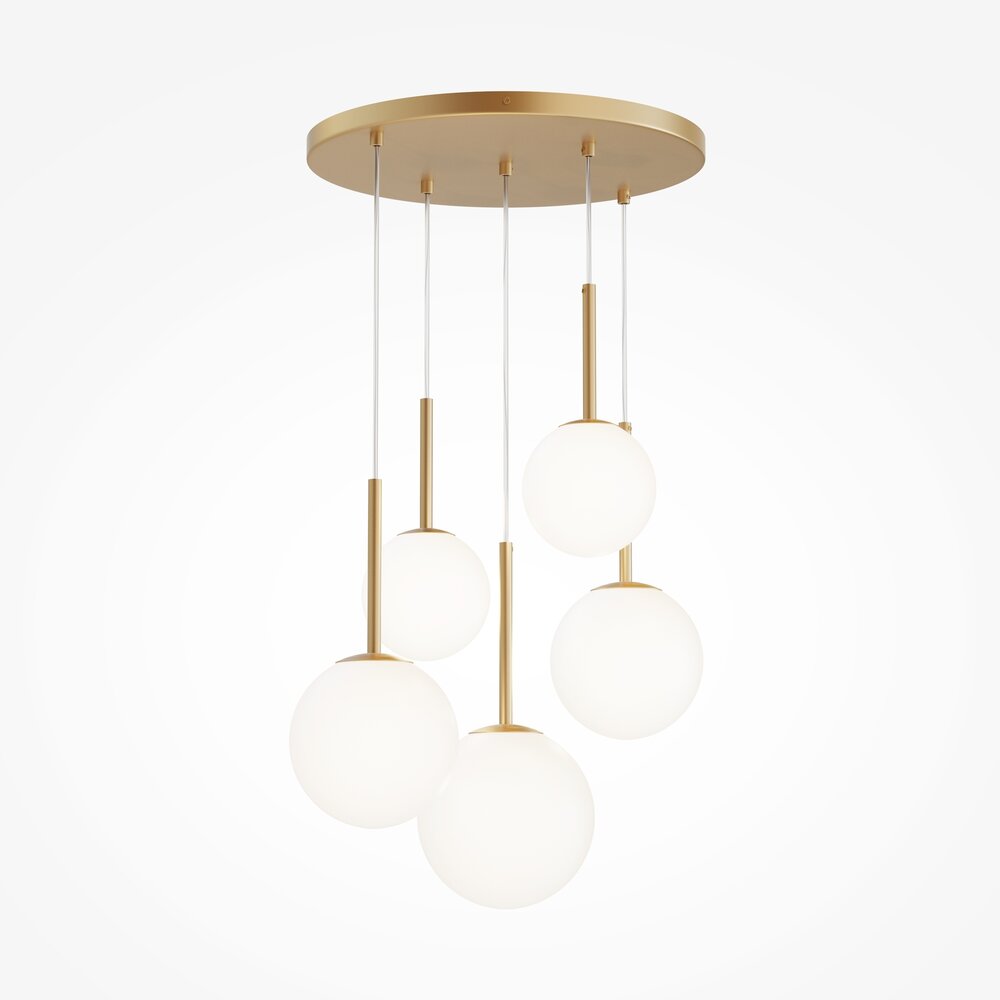 Pendul Maytoni Basic form auriu/alb 5 becuri MOD321PL05G1