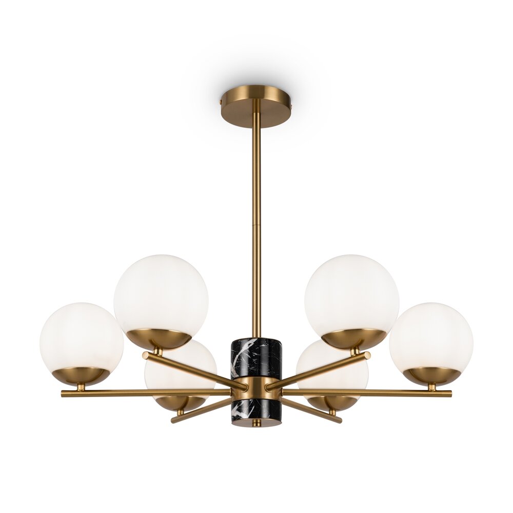 Pendul Maytoni marble alama/alb 6 becuri