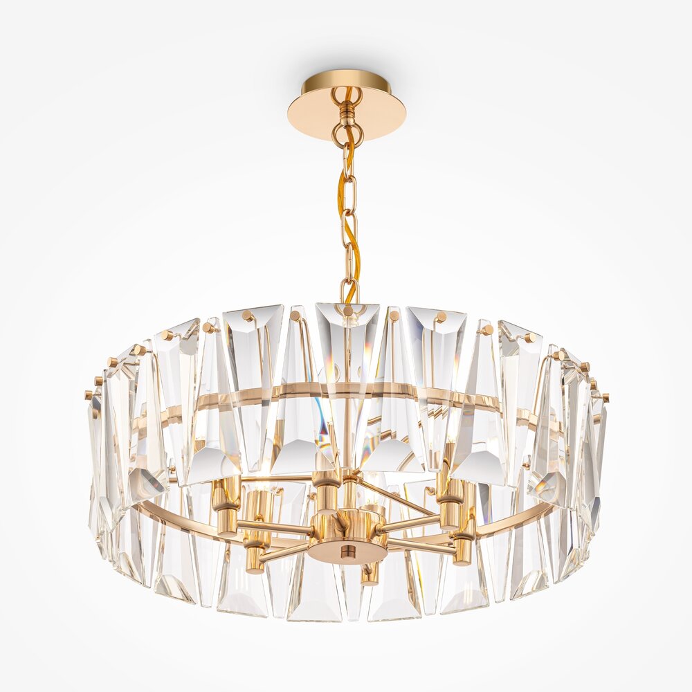 Pendul Maytoni Puntes auriu/transparent 6 becuri