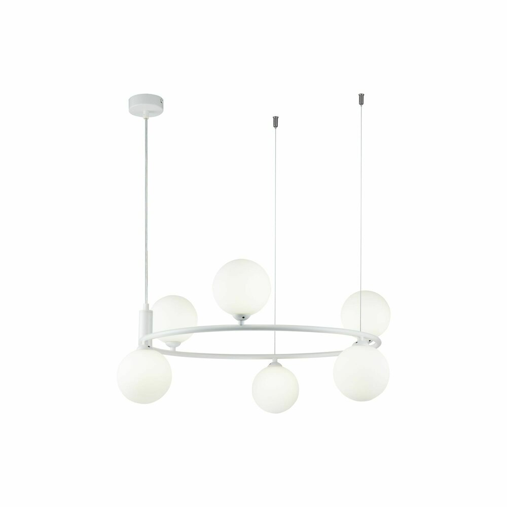 Pendul Maytoni Ring alb/alb 6 becuri