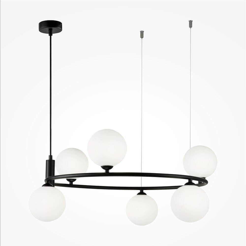 Pendul Maytoni Ring negru/alb 6 becuri