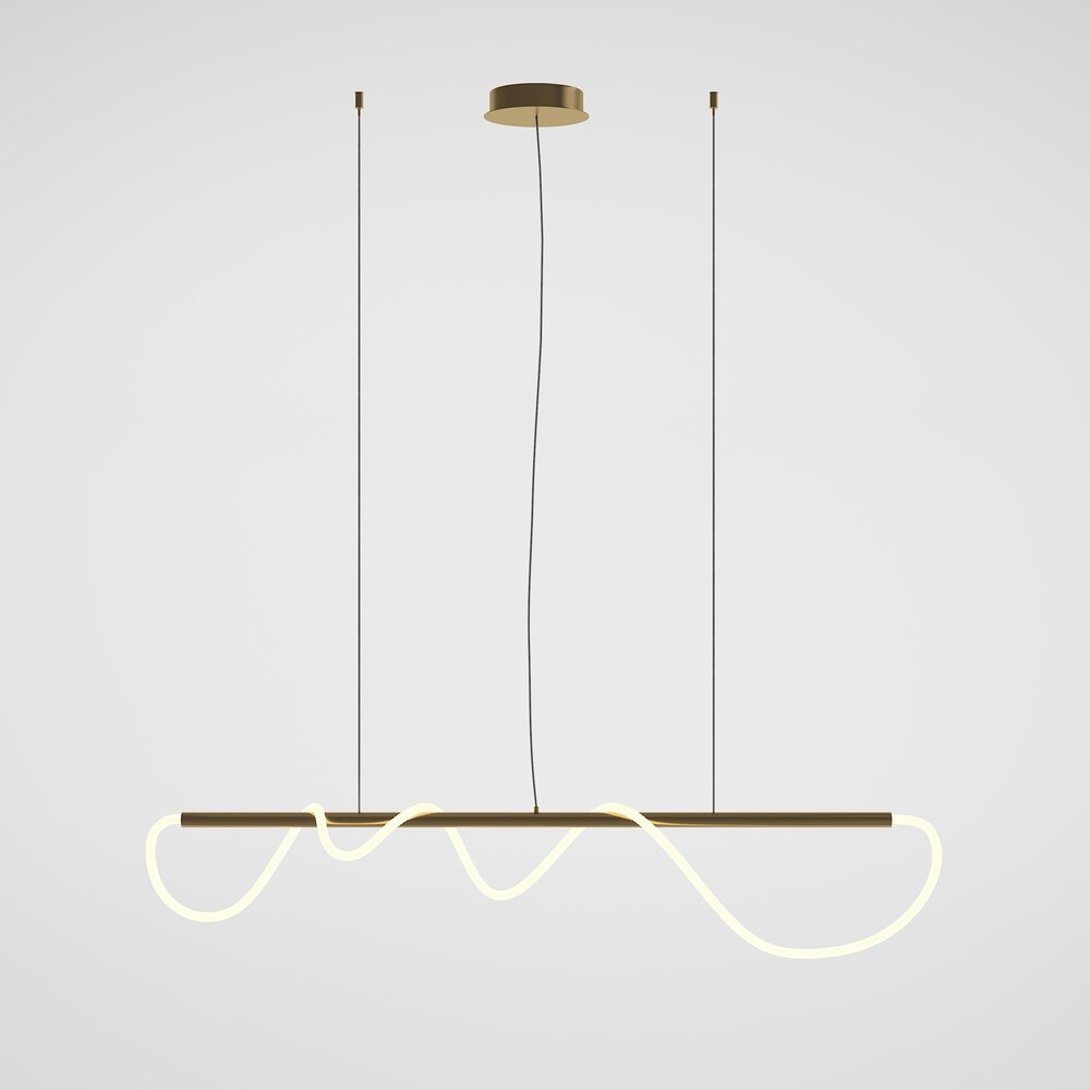 Pendul Maytoni Tau auriu/alb LED