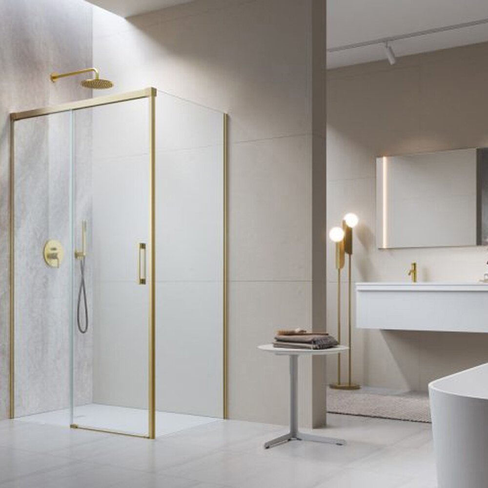 Perete lateral dreapta Radaway Idea KDJ 120 cm auriu periat-transparent sticla 6 mm