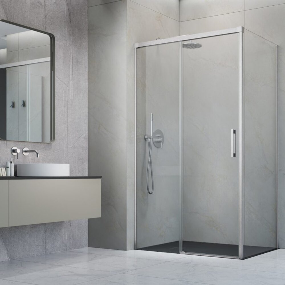Perete lateral dreapta Radaway Idea KDJ 90 cm finisaj nichel periat-transparent sticla 6 mm