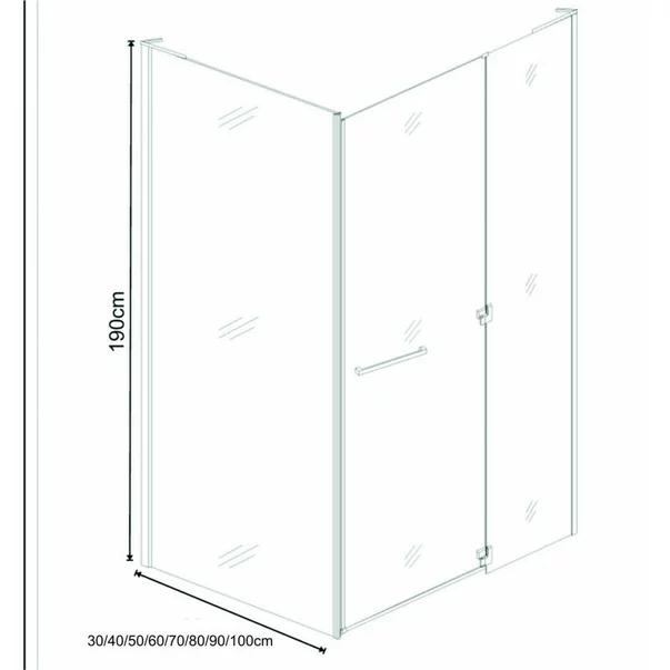 Perete lateral fix Inter Ceramic 70 cm sticla transparenta 8 mm crom lucios picture - 2