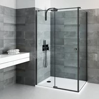 Perete lateral fix Roth Belita Elegant Neo 90 cm sticla 8 mm negru