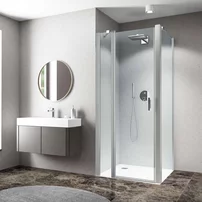 Perete lateral fix Roth Cariba 80 cm sticla 6 mm transparent-crom lucios