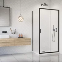 Perete lateral Radaway Alienta 90 cm negru-transparent sticla 5 mm