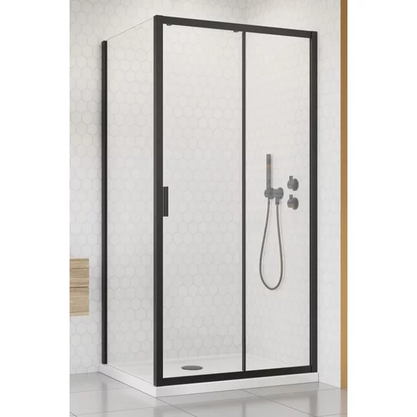 Perete lateral Radaway Alienta 90 cm negru-transparent sticla 5 mm picture - 2