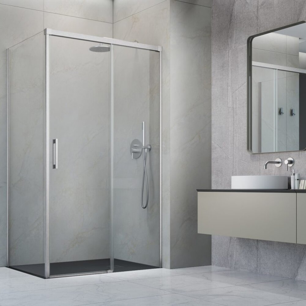 Perete lateral stanga Radaway Idea KDJ 100 cm finisaj nichel periat-transparent sticla 6 mm