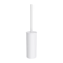 Perie WC cu suport Omnires Modern Project freestanding otel inoxidabil alb mat