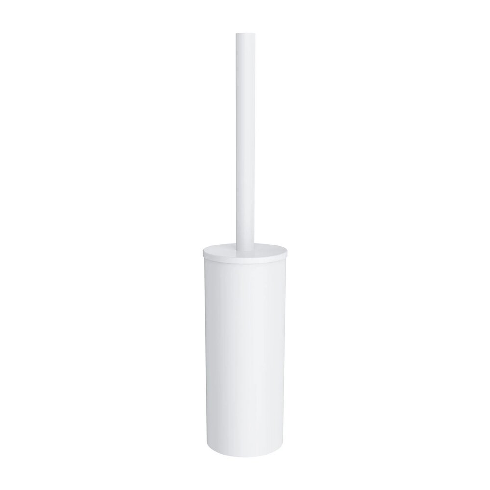 Perie WC cu suport Omnires Modern Project freestanding otel inoxidabil alb mat