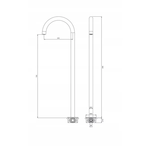 Pipa cada freestanding alama periata Omnires Y picture - 2