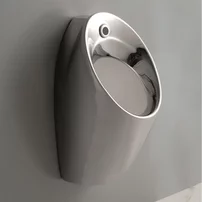 Pisoar cu alimentare ascunsa Inter Ceramic si actionare electronica argintiu lucios