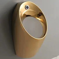 Pisoar cu alimentare ascunsa Inter Ceramic si actionare electronica auriu lucios