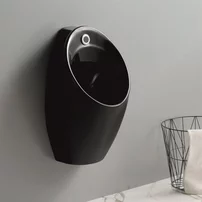 Pisoar cu alimentare superioara Inter Ceramic si actionare electronica negru lucios