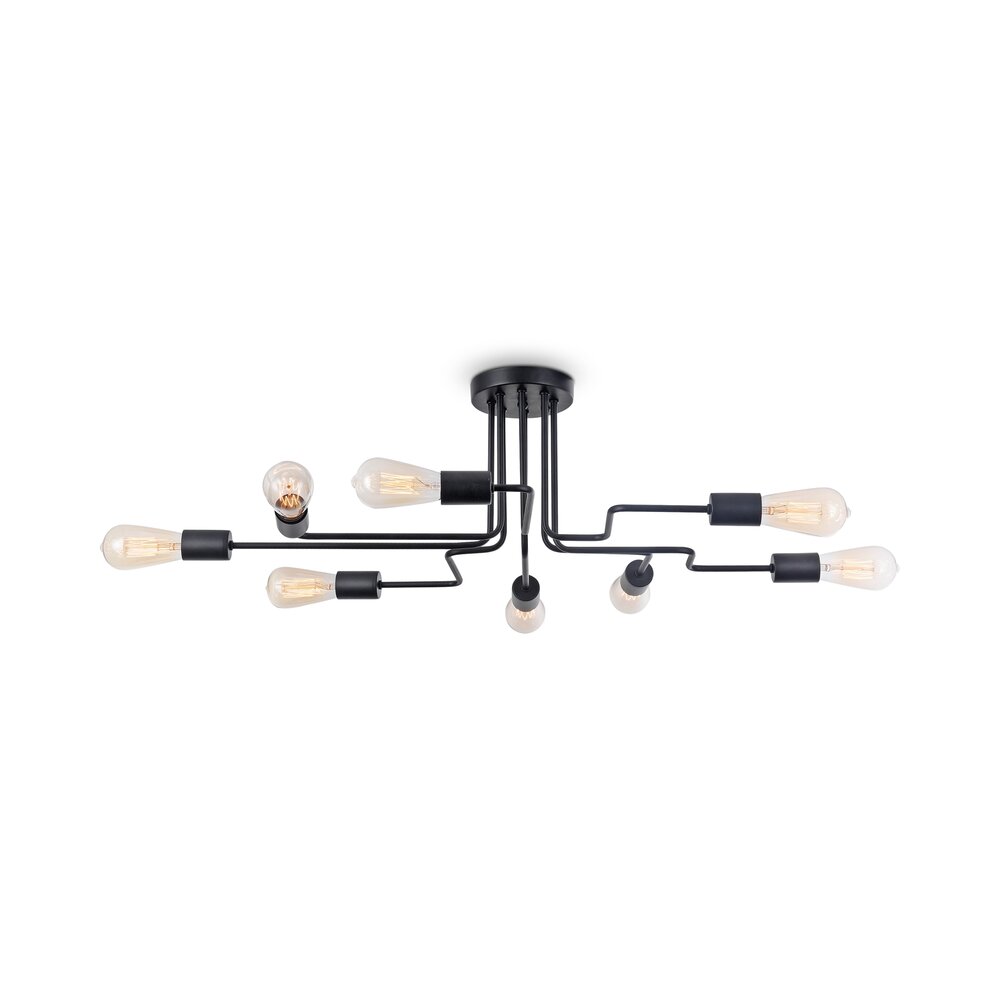 Plafoniera Maytoni Gilbert negru/transparent 8 becuri