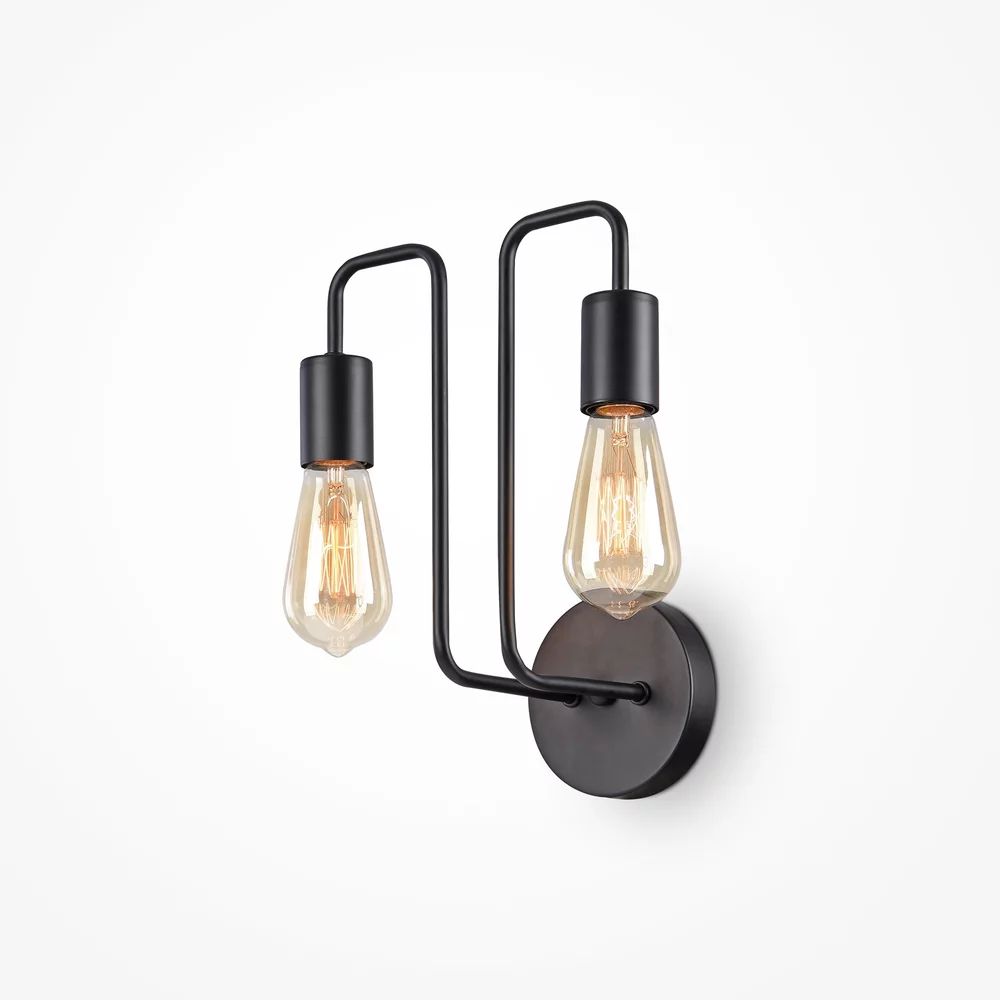 Aplica Maytoni Gilbert negru/transparent 2 becuri