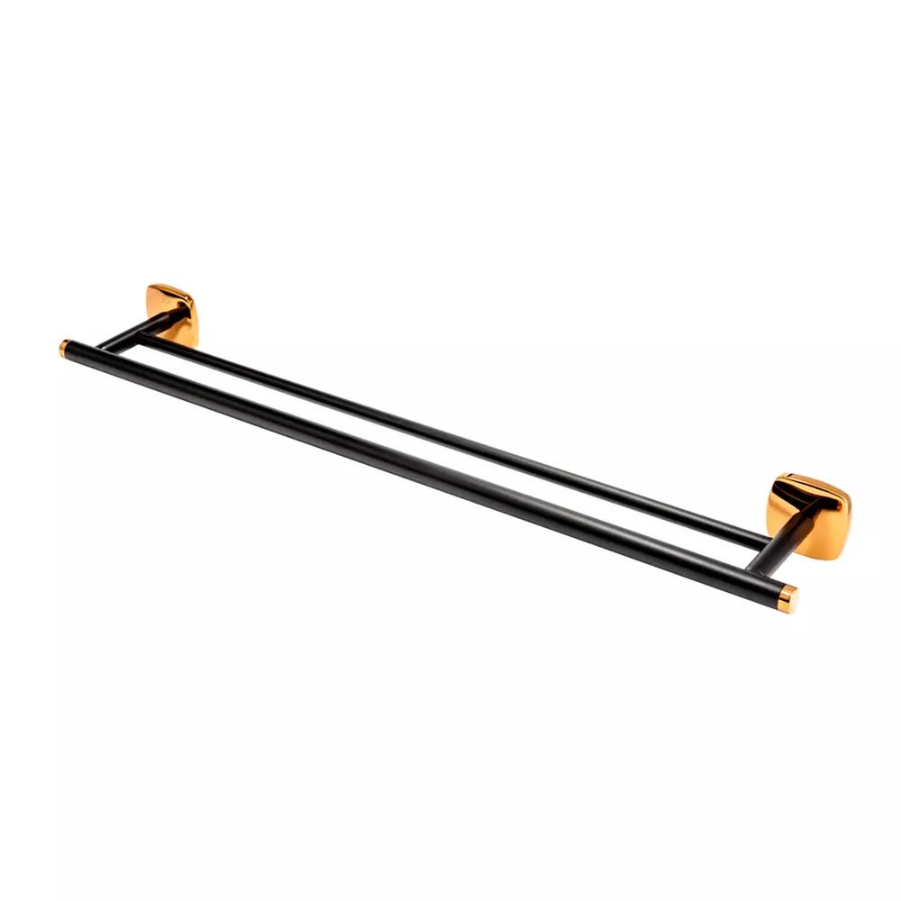 Bara dubla portprosop FDesign Merida 60 cm negru - rose gold