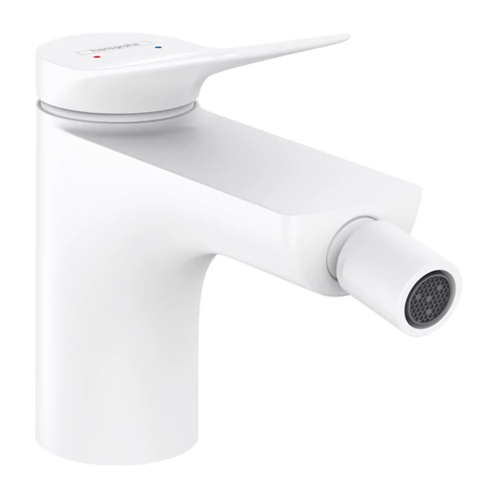 Baterie bideu Hansgrohe Vivenis cu ventil Pop-Up alb mat