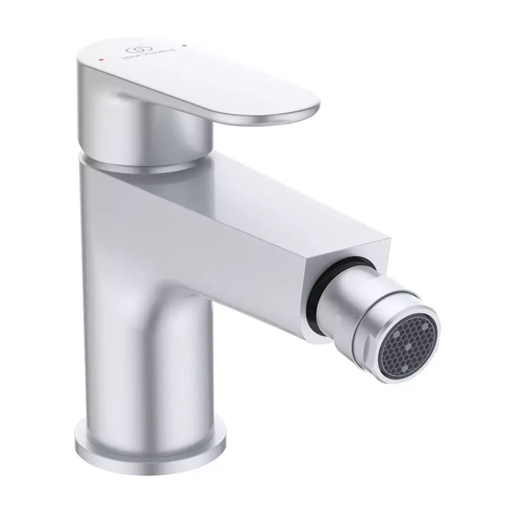 Baterie bideu Ideal Standard Cerafine O argintiu mat cu ventil Click-Clack