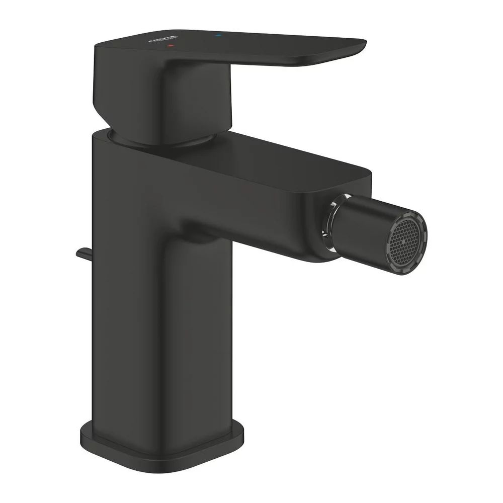 Baterie bideu monocomanda Grohe Cubeo cu ventil Pop-Up negru mat