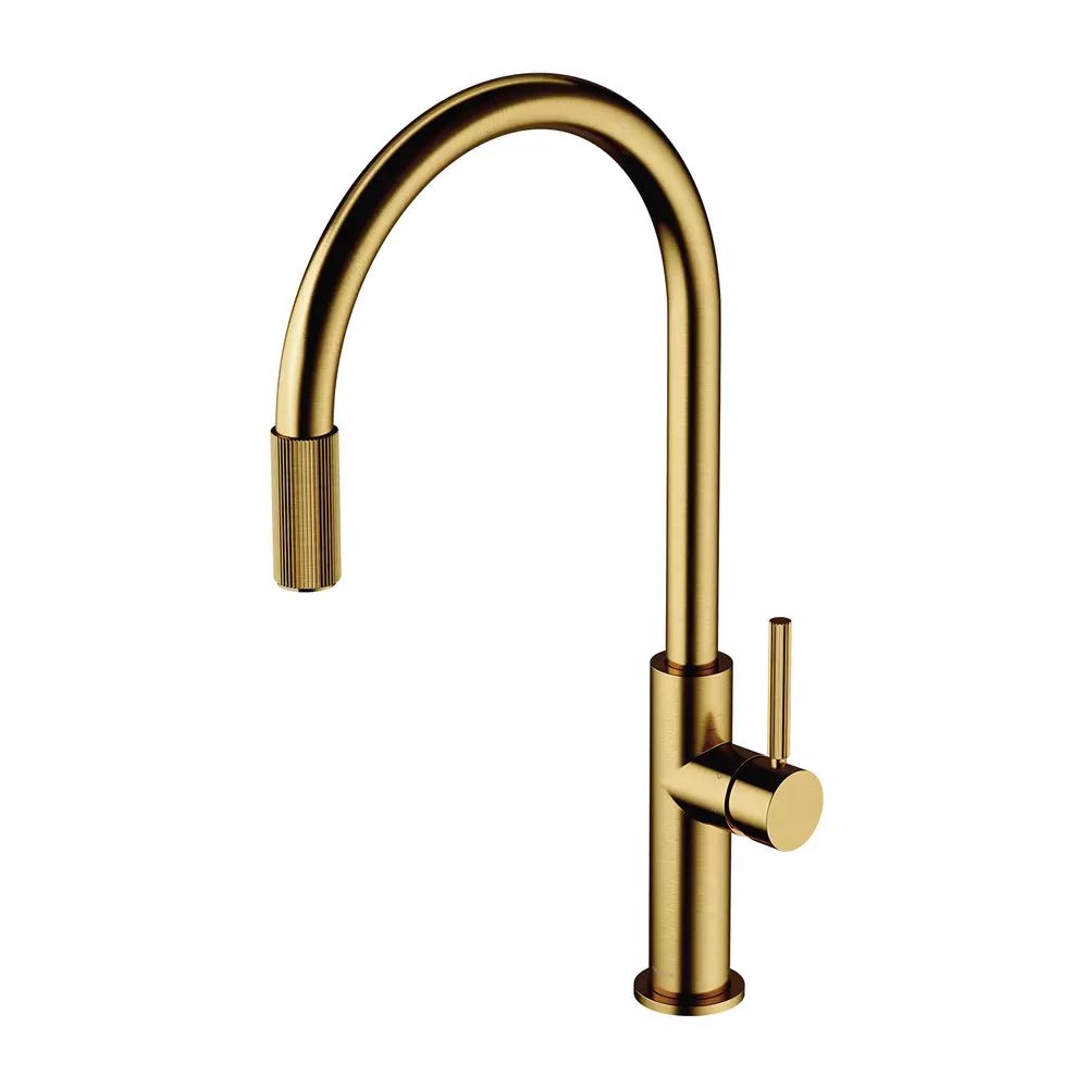 Baterie bucatarie auriu periat Omnires Switch cu 3 cai, pentru apa filtrata