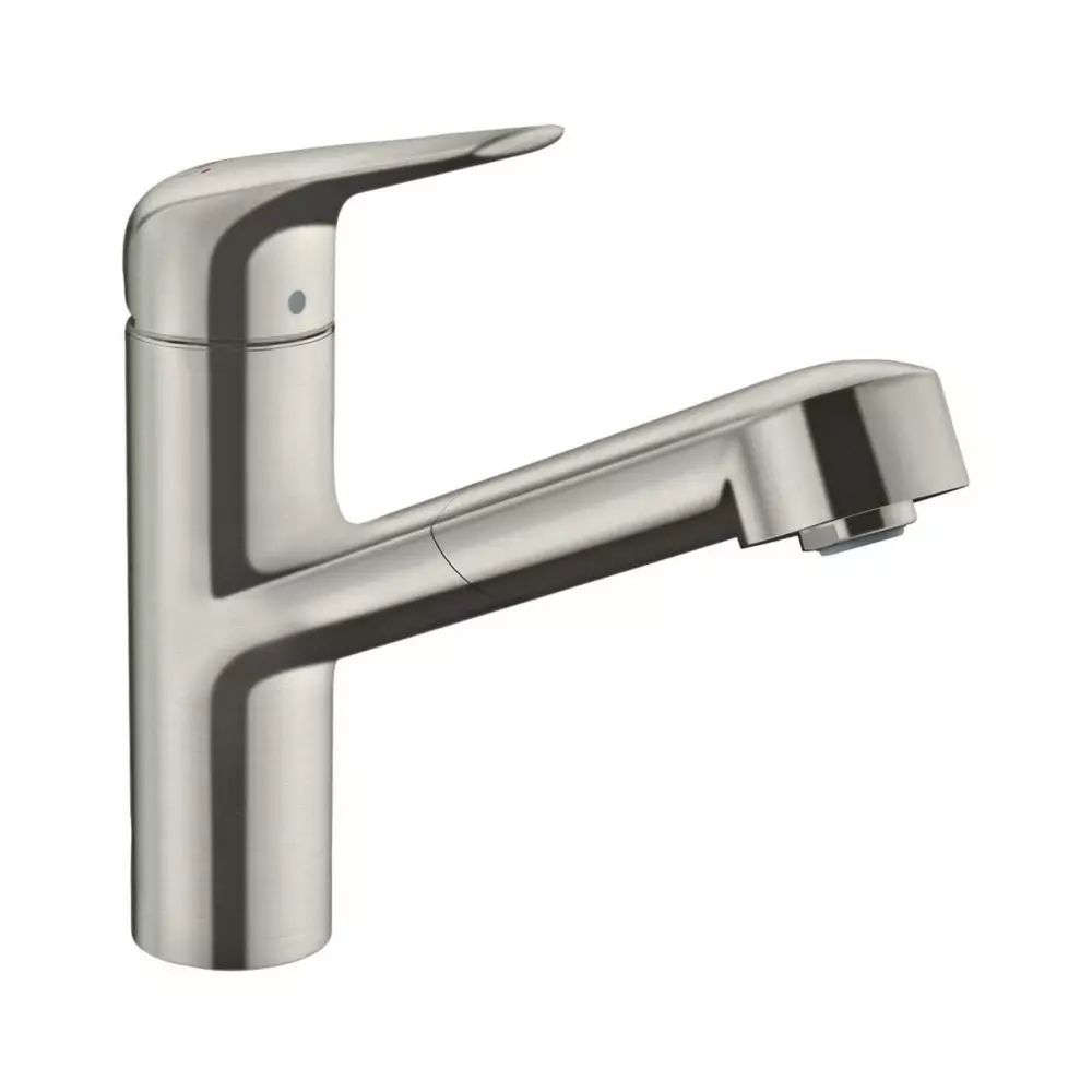 Baterie bucatarie cu dus extractibil crom periat Hansgrohe Focus M42 150 cu 1 jet