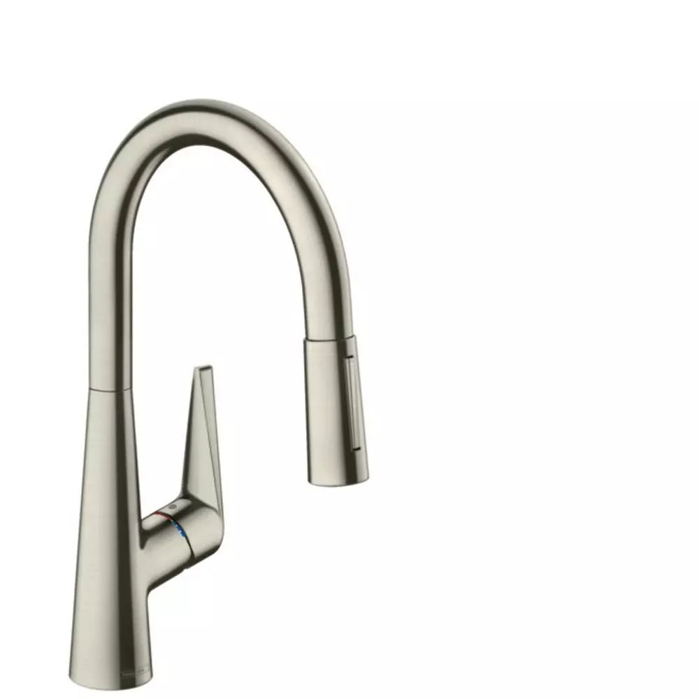 Baterie bucatarie cu dus extractibil crom periat Hansgrohe Talis M51 200 cu 2 jeturi