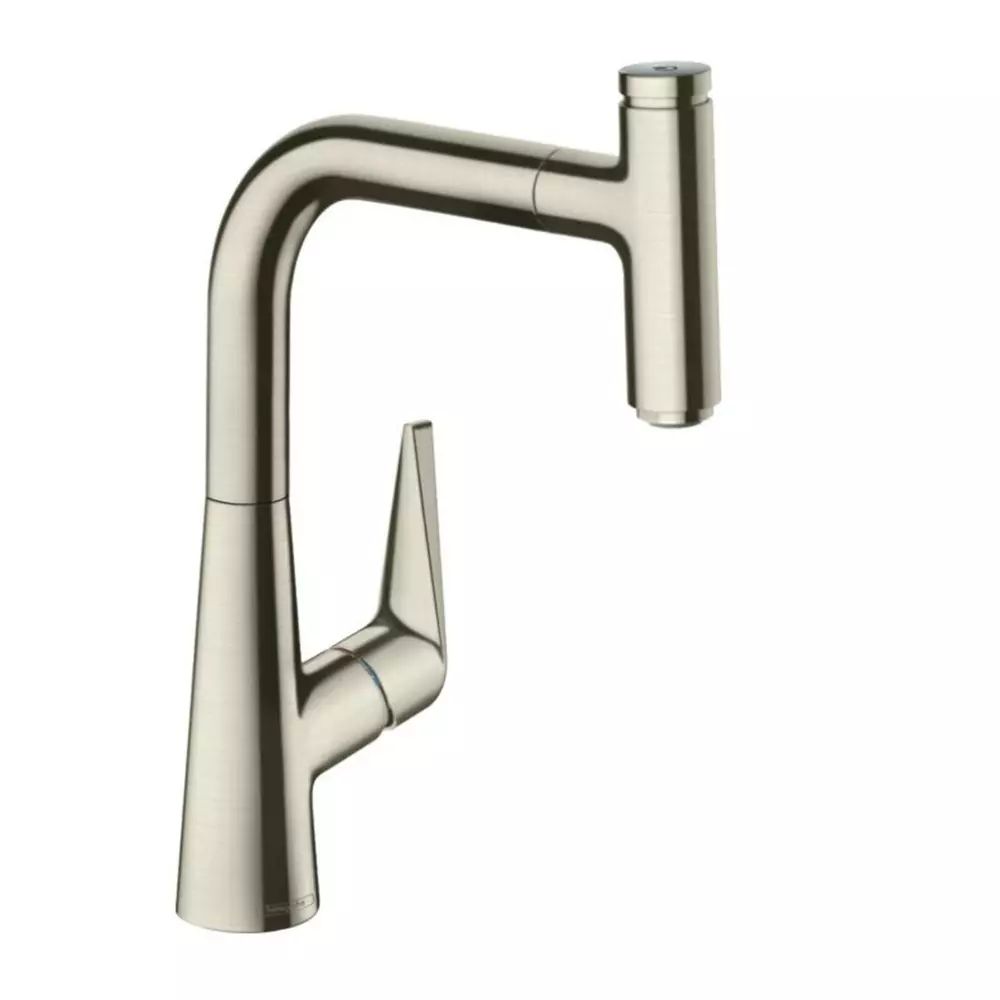 Baterie bucatarie cu dus extractibil crom periat Hansgrohe Talis M51 220 cu 1 jet