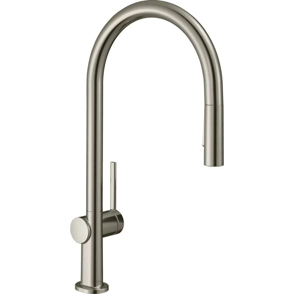 Baterie bucatarie cu dus extractibil Hansgrohe Talis M54 210 cu 2 jeturi finisaj otel inoxidabil fara sBox