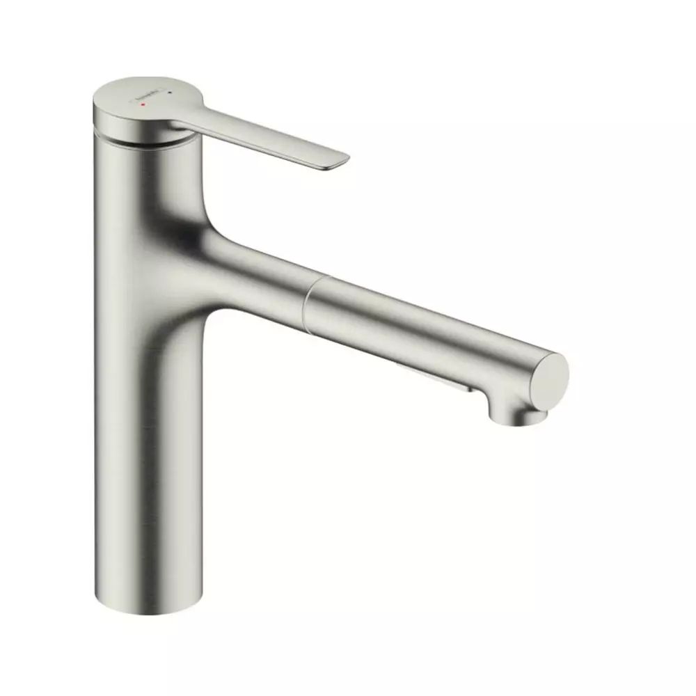 Baterie bucatarie cu dus extractibil Hansgrohe Zesis M33 160 cu 2 jeturi finisaj otel inoxidabil