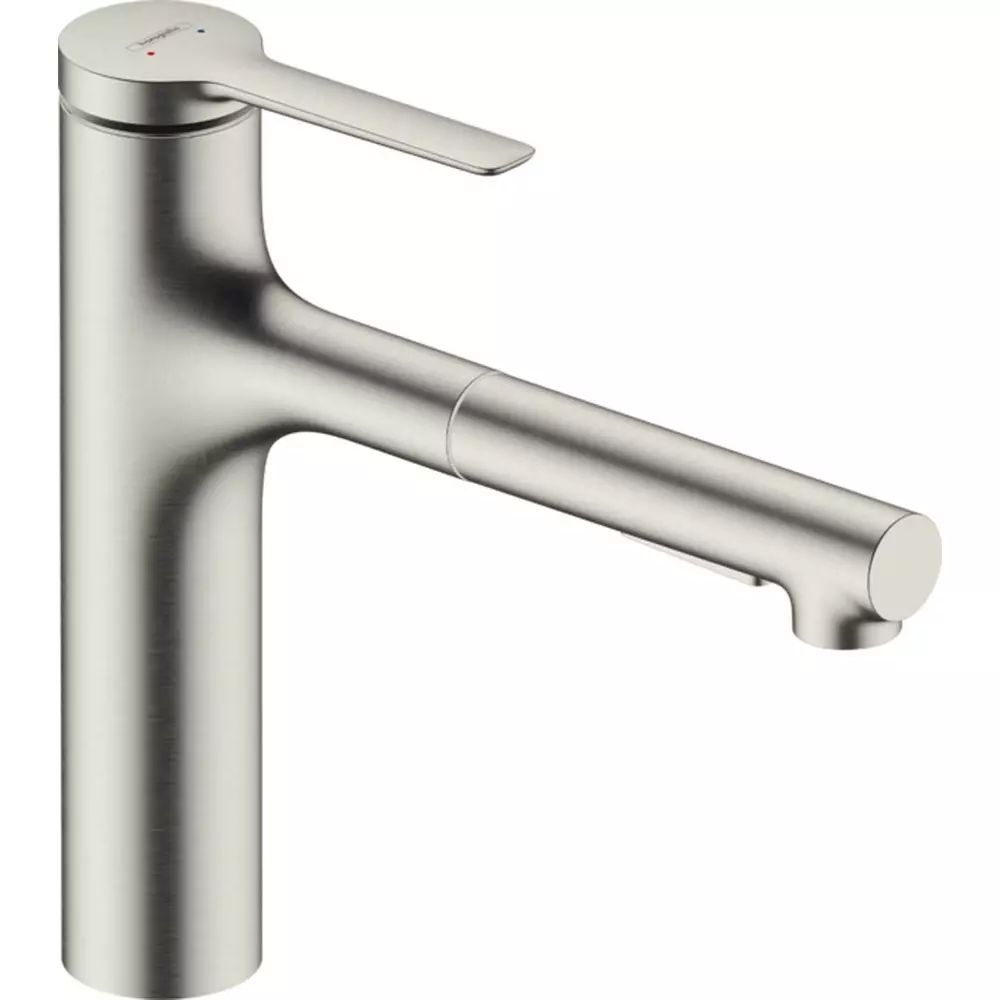 Baterie bucatarie cu dus extractibil crom periat Hansgrohe Zesis M33 160 sBox cu 2 jeturi