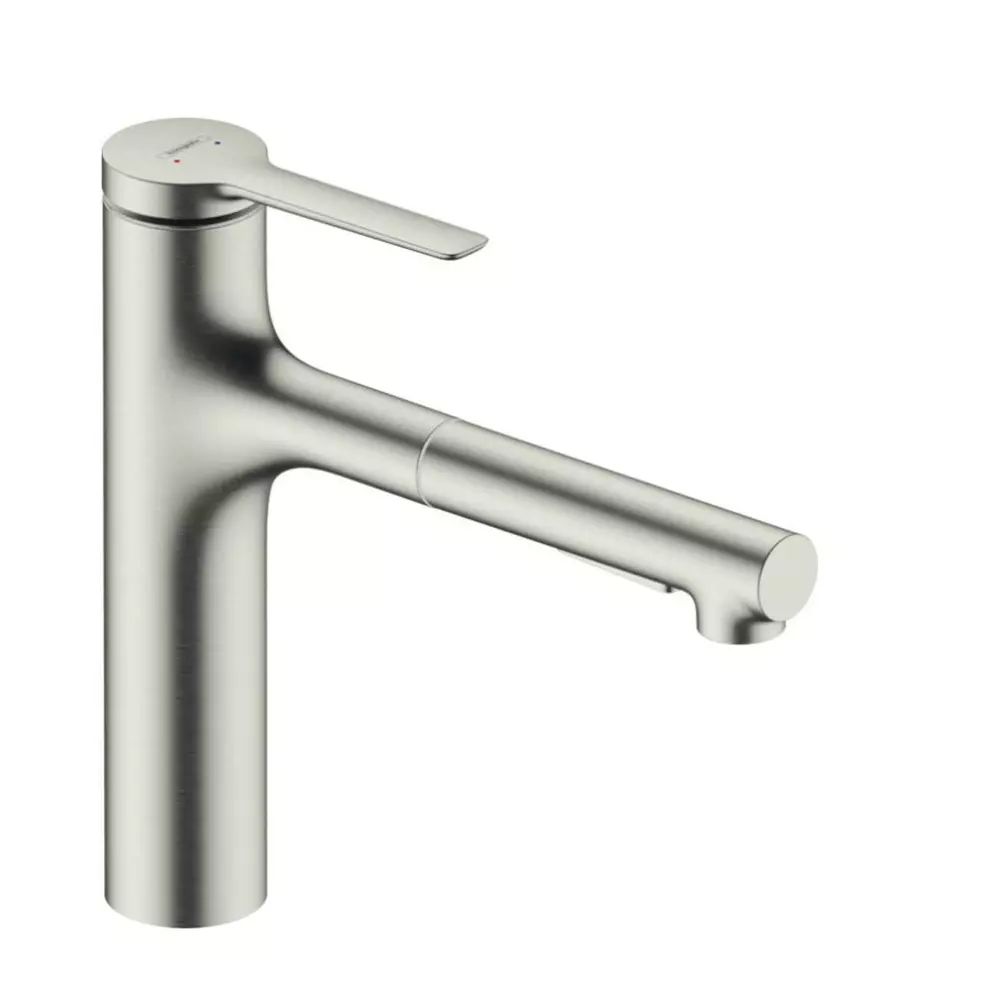 Baterie bucatarie cu dus extractibil crom periat Hansgrohe Zesis M33 160 sBox lite cu 2 jeturi