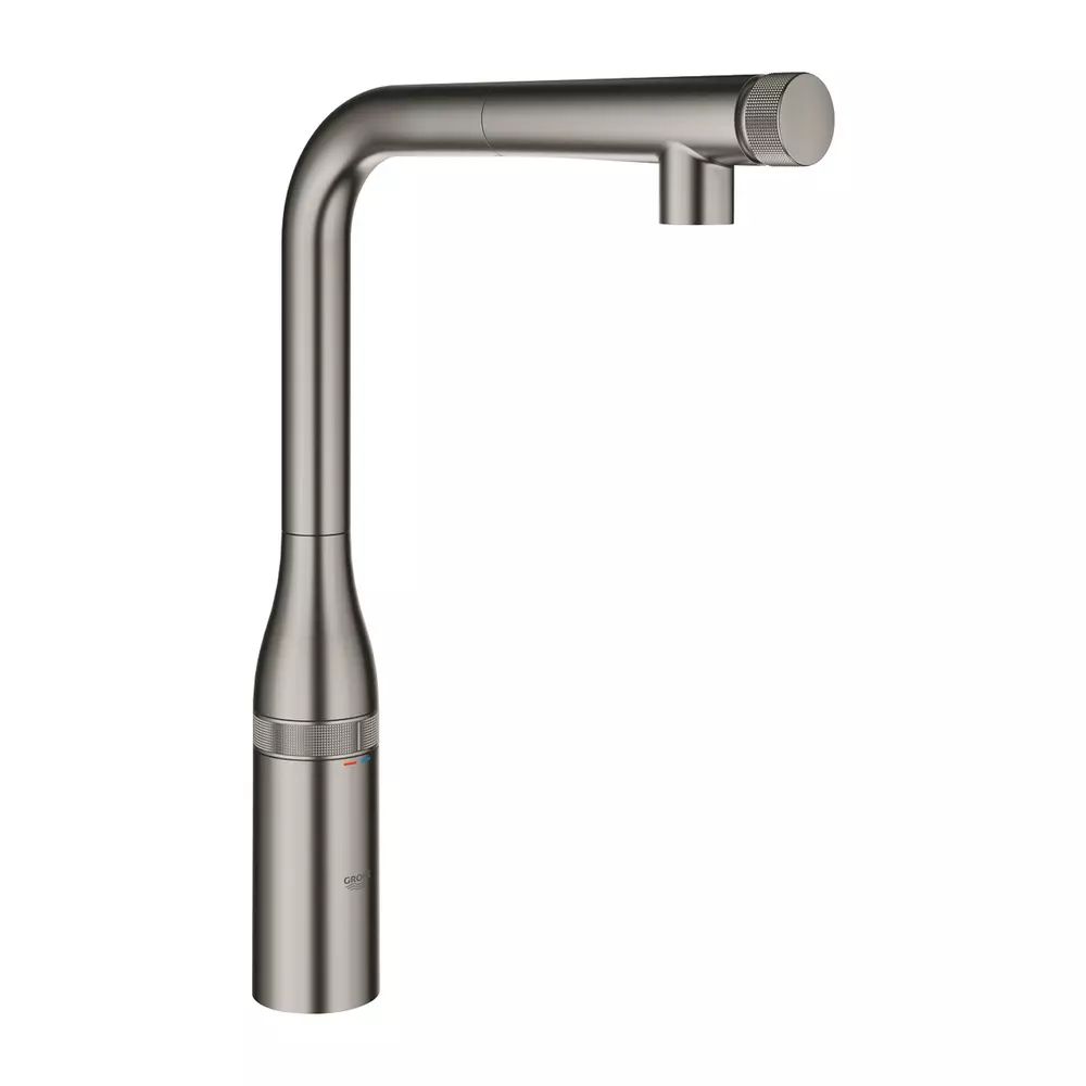 Baterie bucatarie cu dus extractibil Grohe Essence SmartControl antracit periat Hard Graphite