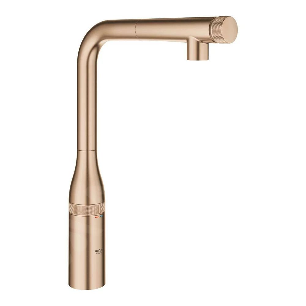 Baterie bucatarie cu dus extractibil Grohe Essence SmartControl cupru periat Brushed Warm Sunset