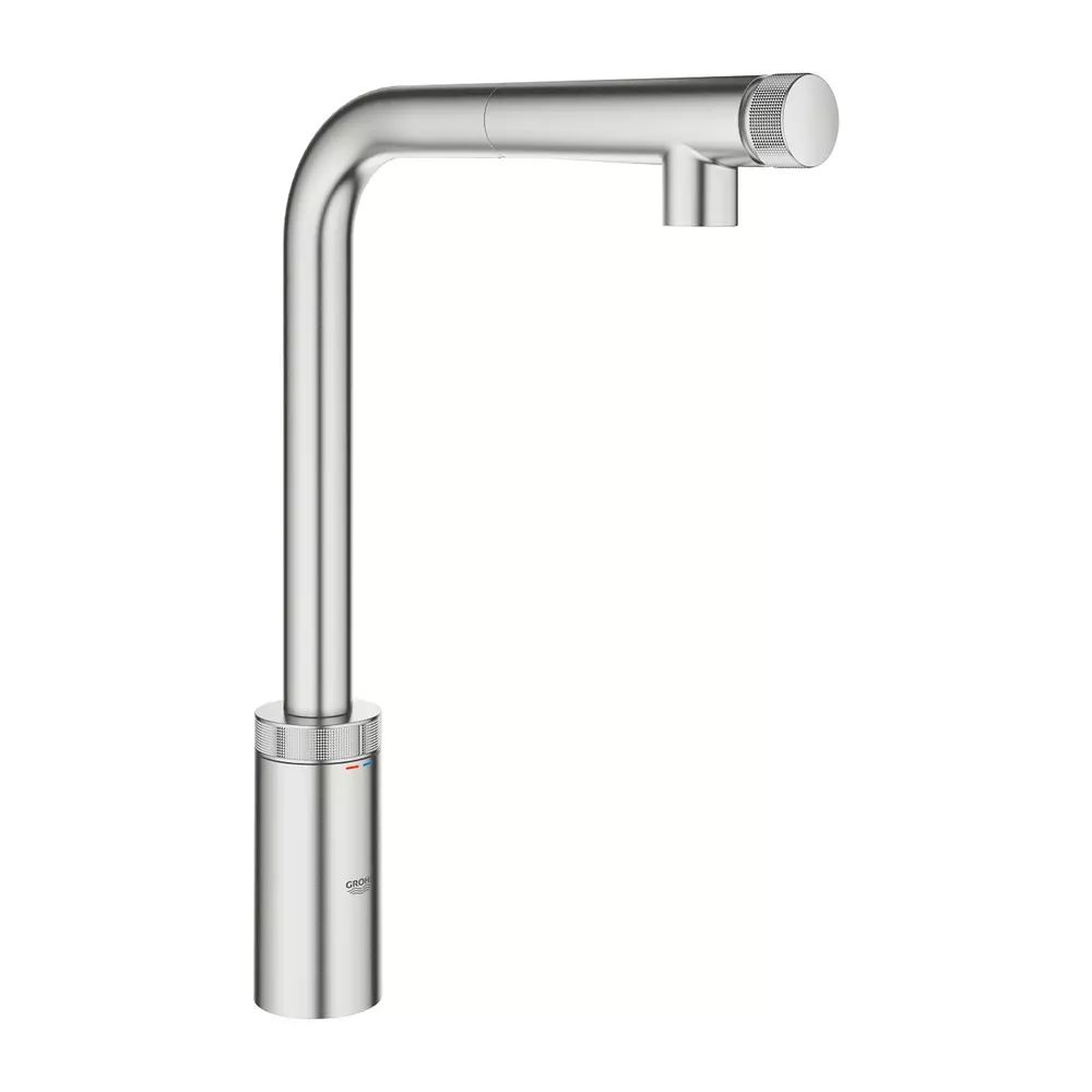 Baterie bucatarie cu dus extractibil Grohe Minta SmartControl crom periat Supersteel
