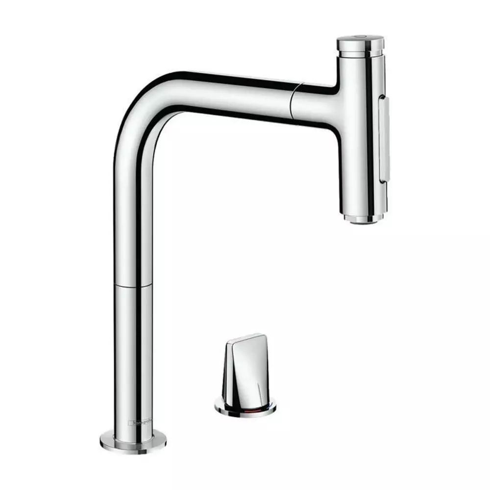 Baterie bucatarie cu dus extractibil Hansgrohe Metris M71 200 sBox cu 2 jeturi 73818000